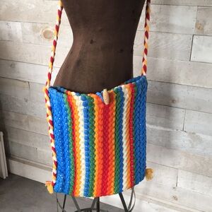 Nylon woven Hipster shoulder crossbody tote bag